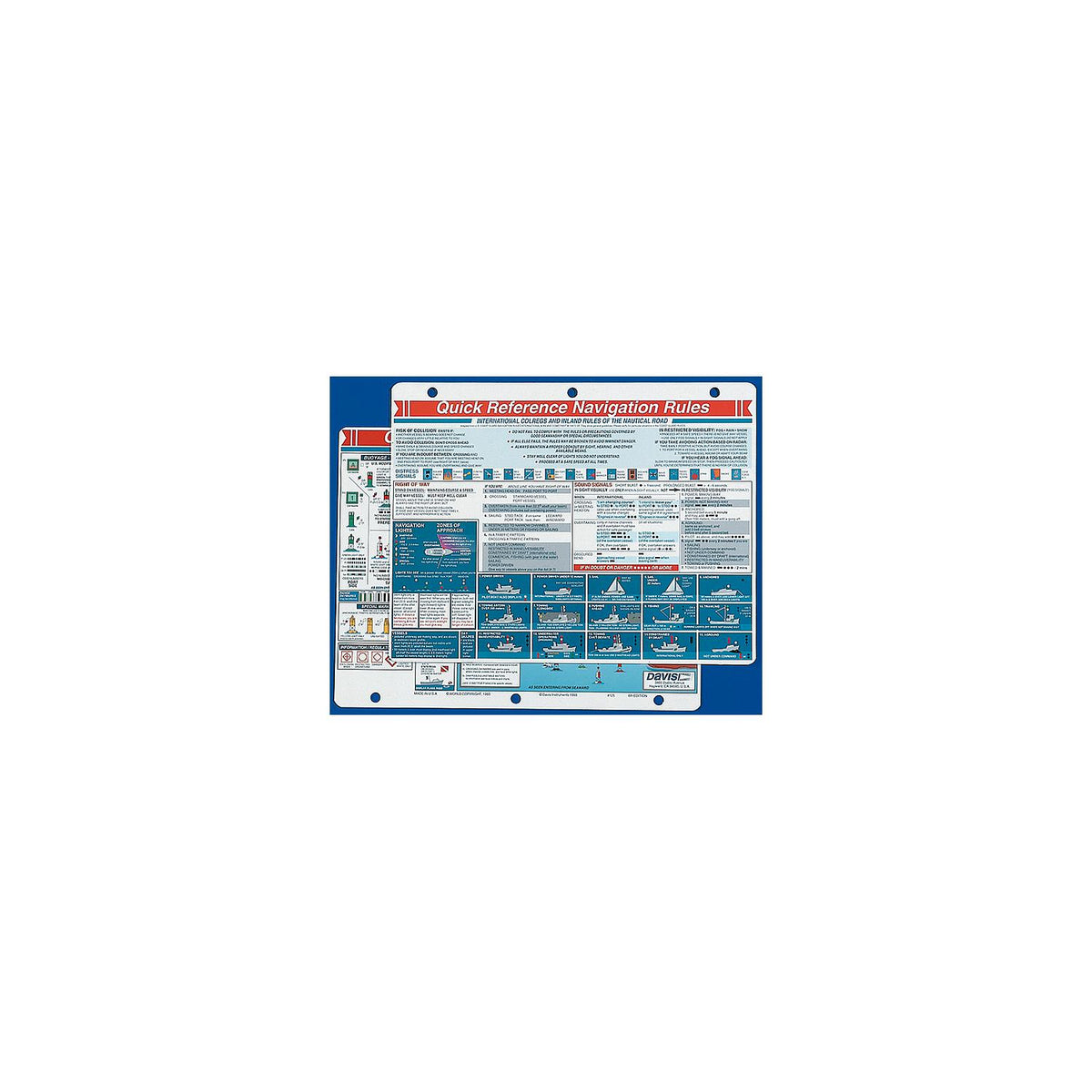 Davis 125 Navigation Rules Quick Reference Card -Modern Boat Sales & Service