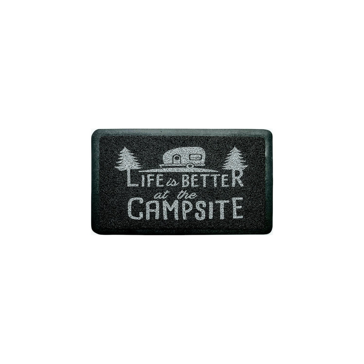 Camco 53200 Life Is Better At The Campsite Scrub Mat, Gray -Modern Boat Sales & Service