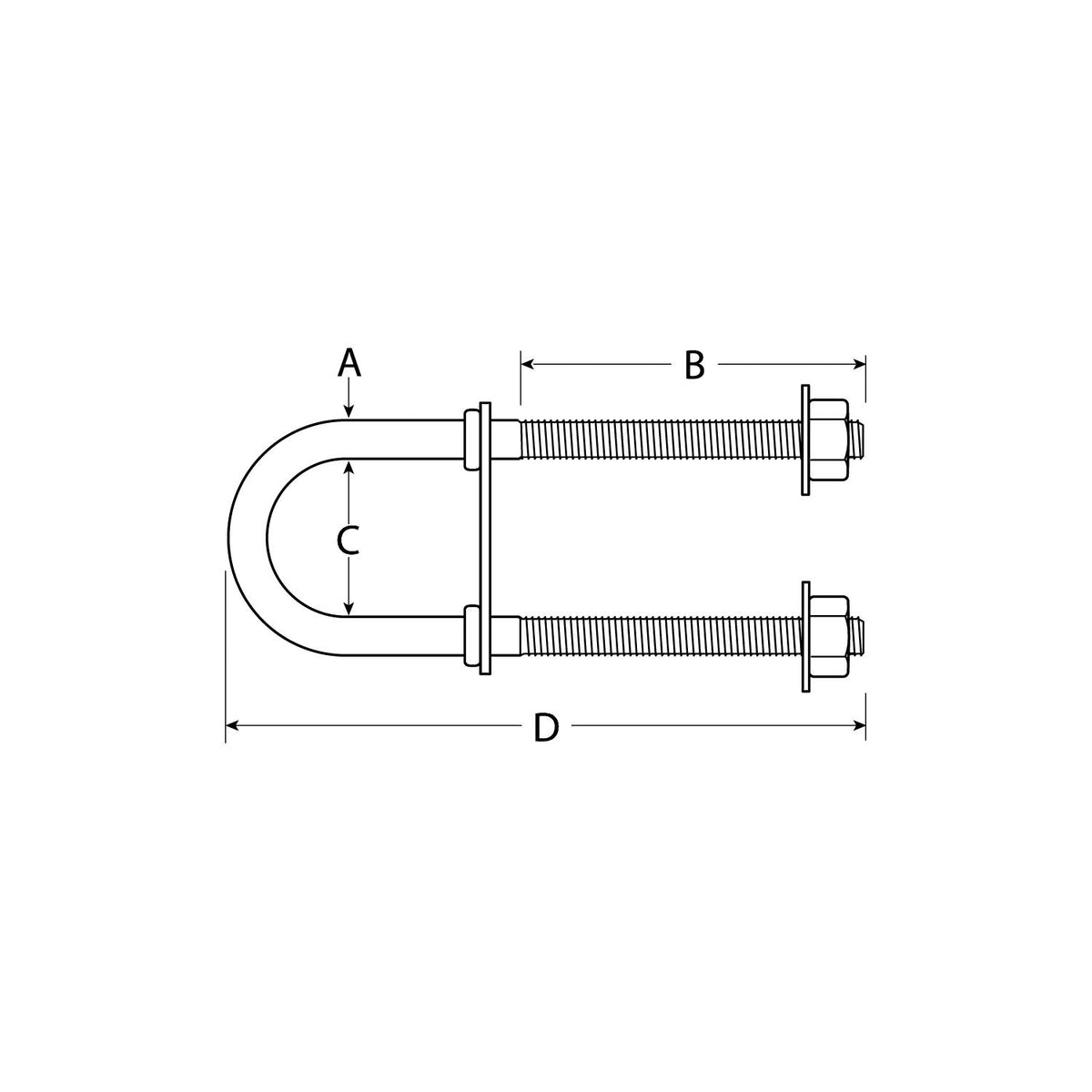 Attwood Bow Eye U-Bolt Stainless Steel 1/2-13 x 3-1/4" -Modern Boat Sales & Service