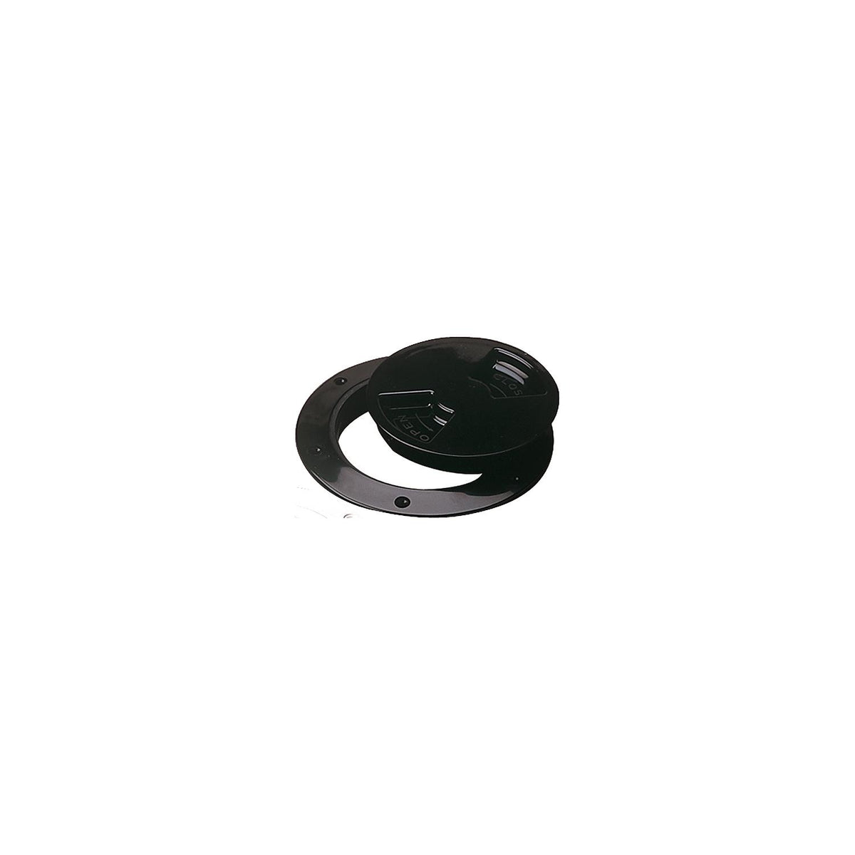 Seadog 3361651 Smooth Finish Quarter-Turn Deck Plate, Black,A:6-1/2" , B:8-1/8", C:6-1/2", D:7-3/8" -Modern Boat Sales & Service
