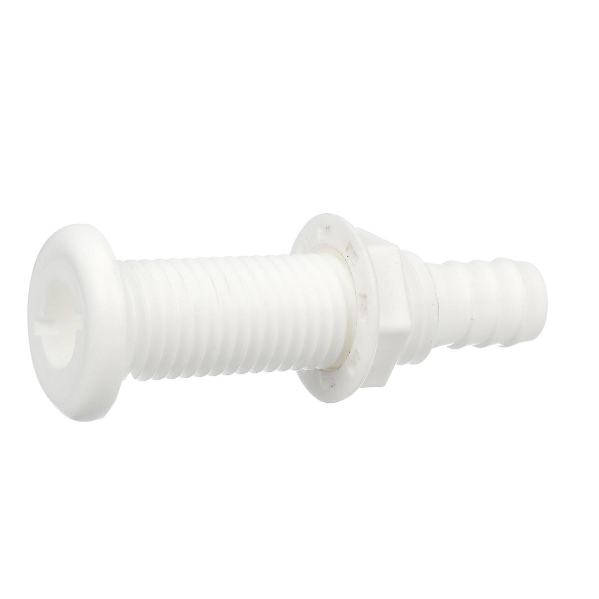 Seachoice Polypropylene Extra Long Thru-Hull Connector for 3/4 in. ID Hose, White Finish -Modern Boat Sales & Service