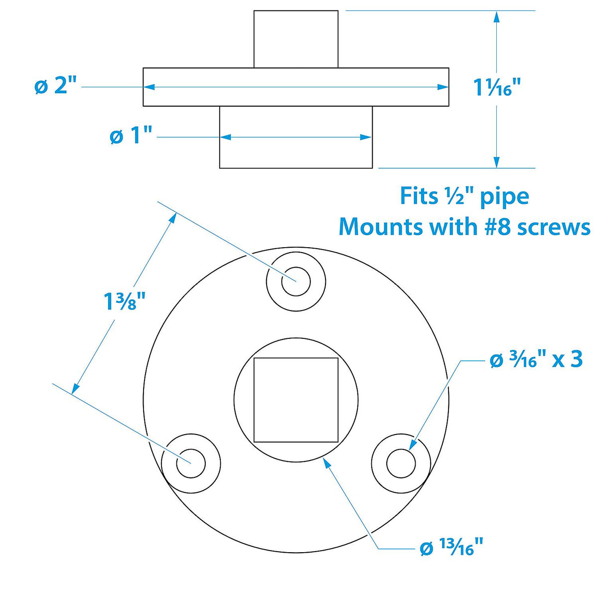 Seachoice Garboard Drain Plug, Stainless Steel, Fits 1/2 In. Pipe, Includes Flange and Plug -Modern Boat Sales & Service