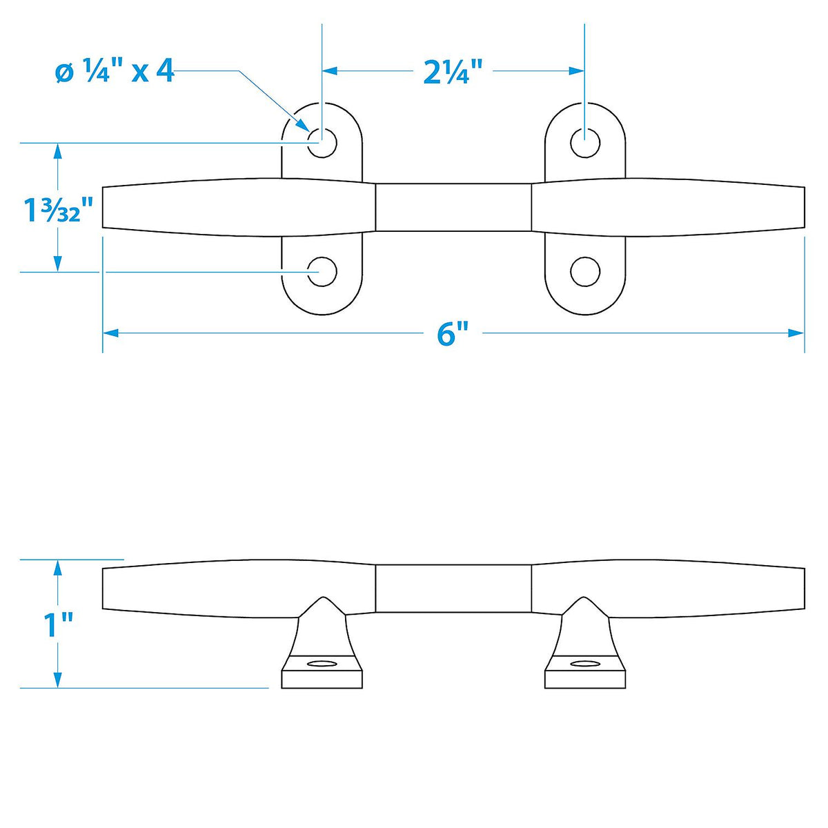 Seachoice Stainless Steel Hollow Base 6 In. Boat Dock and Anchor Line Cleat -Modern Boat Sales & Service