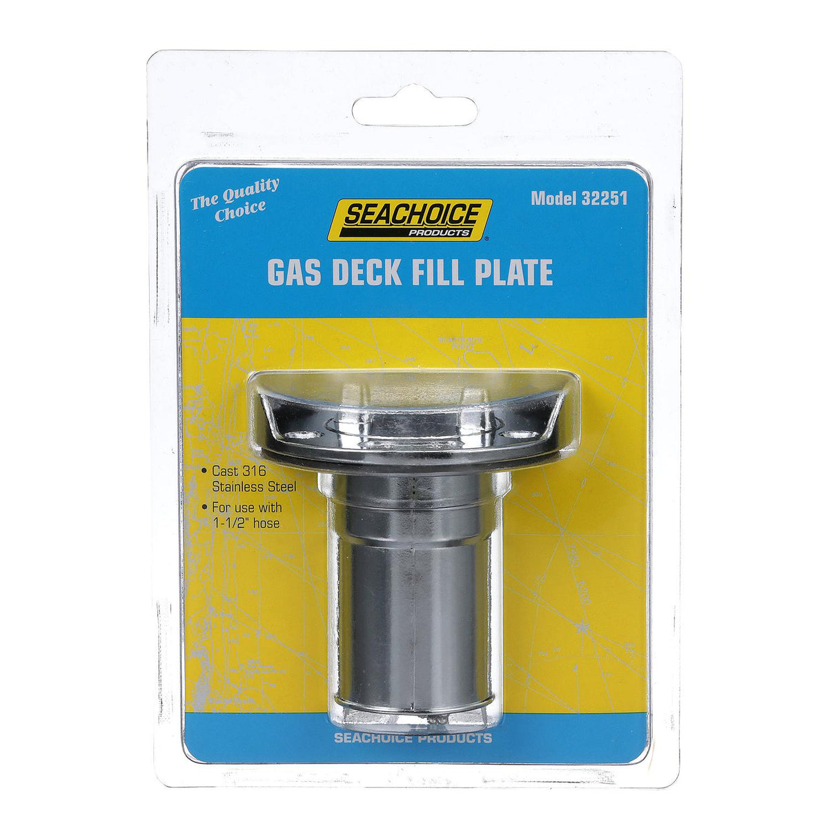 Seachoice Corrosion-Resistant Cast 316 Stainless Steel Deck Fill, Gas Fill w/ Cap -Modern Boat Sales & Service