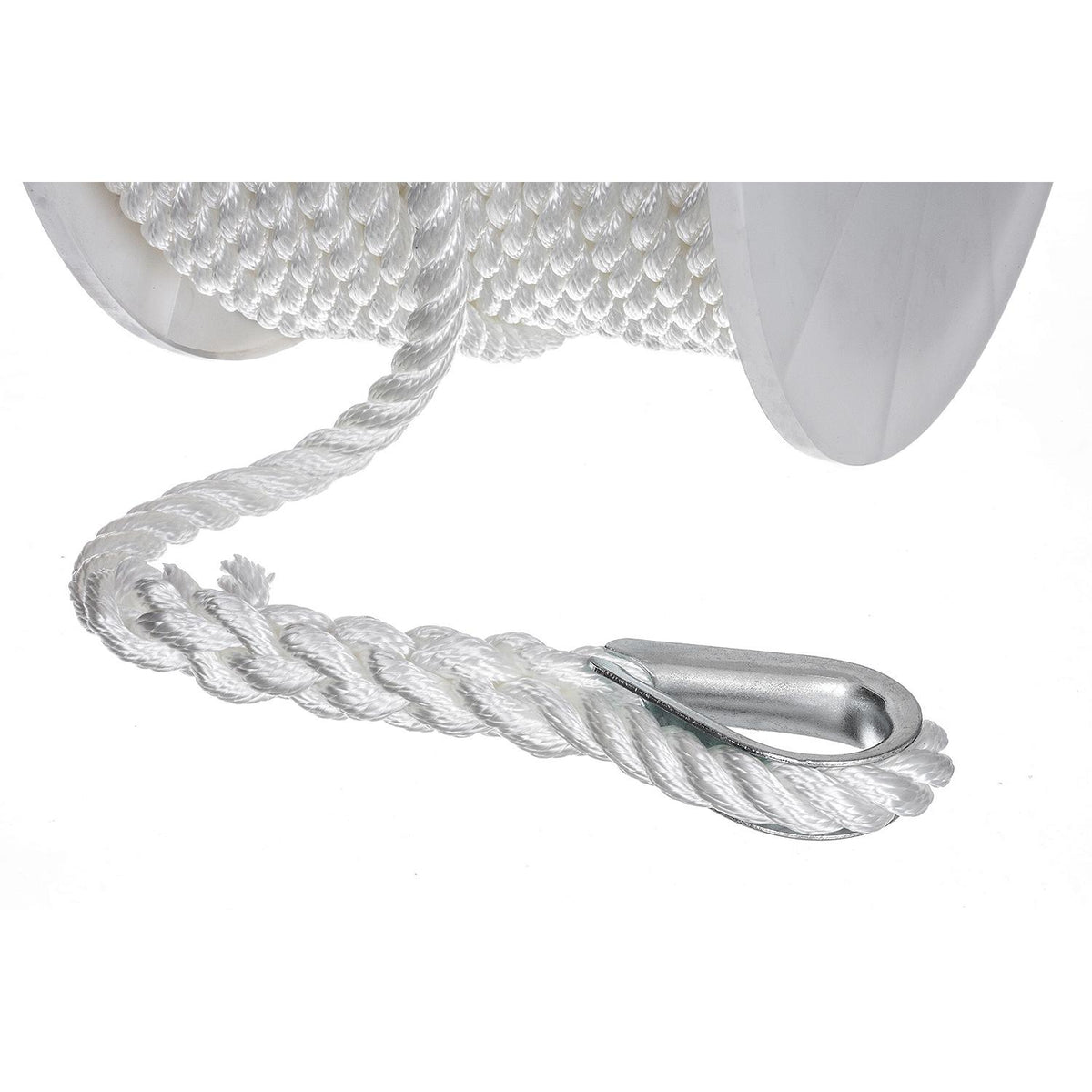 Seachoice Anchor Line Rope, 3-Strand Twisted, White, Nylon, 1/2 in. X 150 Ft. -Modern Boat Sales & Service