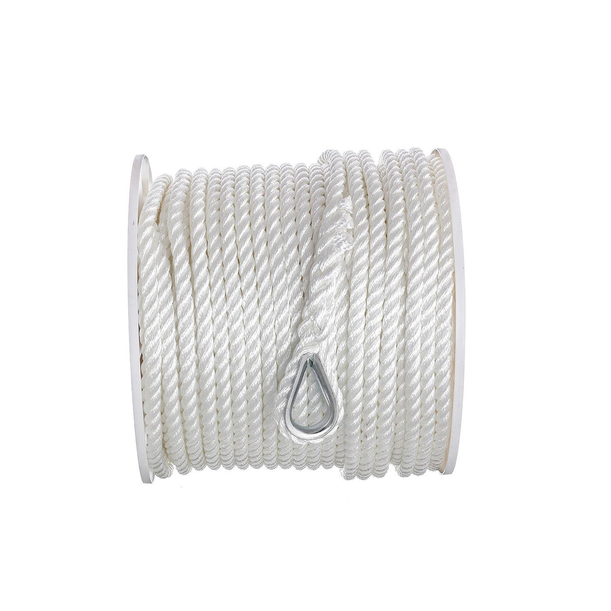 Seachoice Anchor Line Rope, 3-Strand Twisted, White, Nylon, 1/2 in. X 250 Ft. -Modern Boat Sales & Service