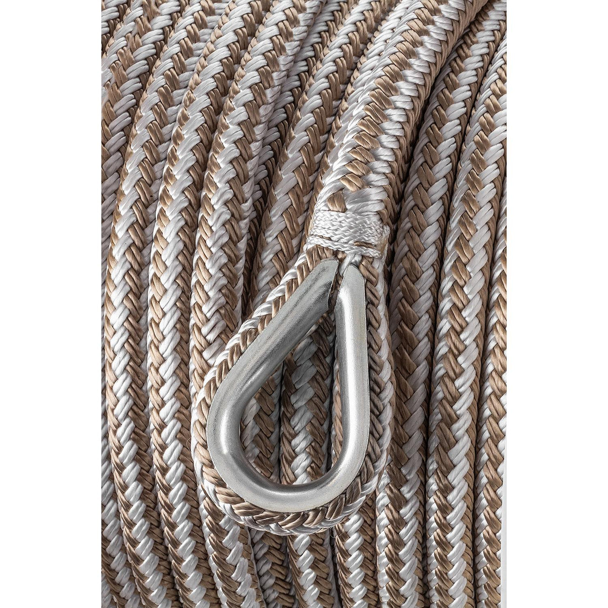 Seachoice Boat Anchor Rope, Double-Braid, Nylon, Achor Line, 1/2 in. X 100 Ft., Gold/White -Modern Boat Sales & Service