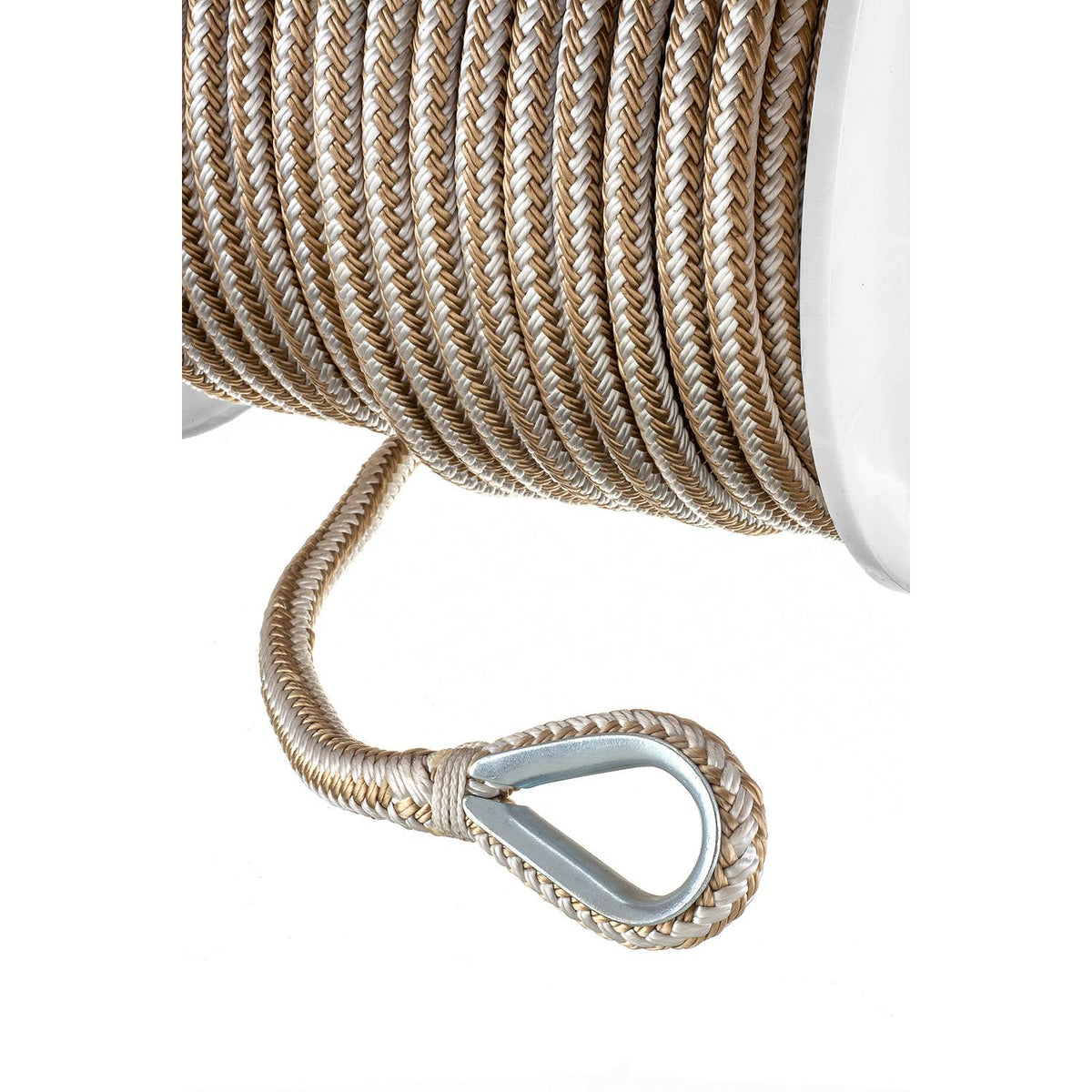 Seachoice Boat Anchor Rope, Double-Braid, Nylon, Achor Line, 1/2 in. X 200 Ft., Gold/White -Modern Boat Sales & Service