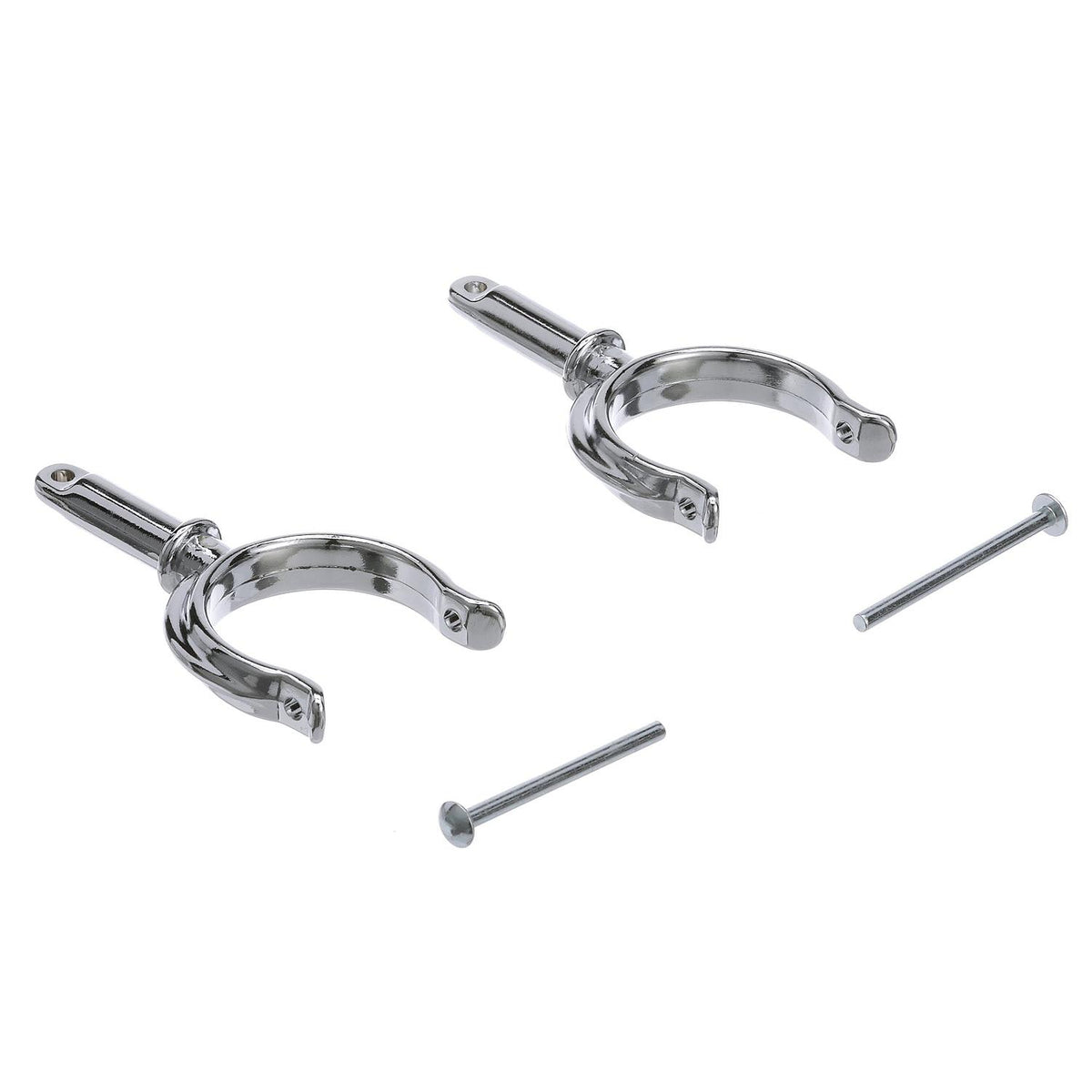 Seachoice Top-Mount Rowlock Horns Set, Chrome-Plated Zinc, Includes 2 Rowlocks w/ Locking Pins -Modern Boat Sales & Service