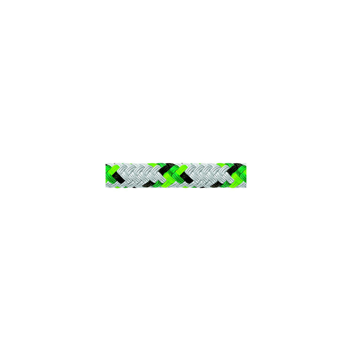 Samson 435020505030 XLS3 Yacht Braid, 5/16" (8mm) x 500', White w/Green Tracer -Modern Boat Sales & Service