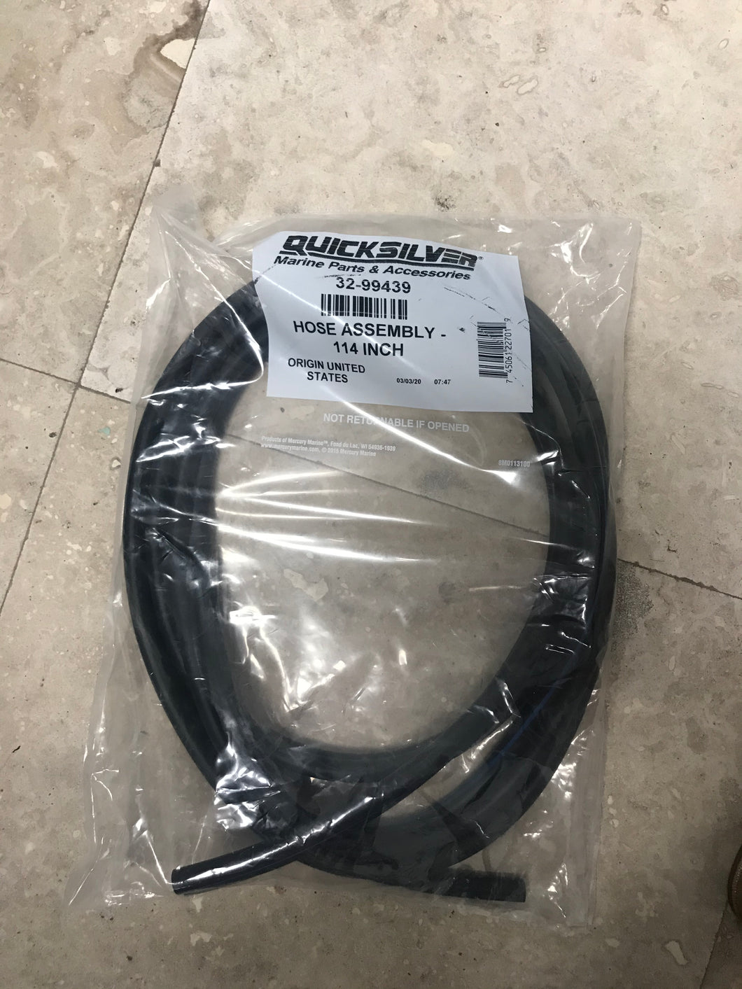 * 99439 HOSE ASY-114 INCH ZZ MERCURY MARINE/255A