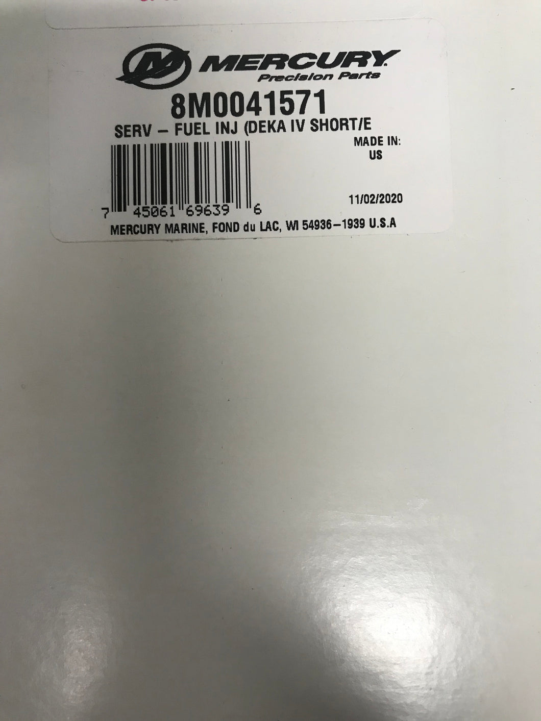 8M0041571 SS 8M0222278 INJECTOR-FUEL MERCURY MARINE/345D