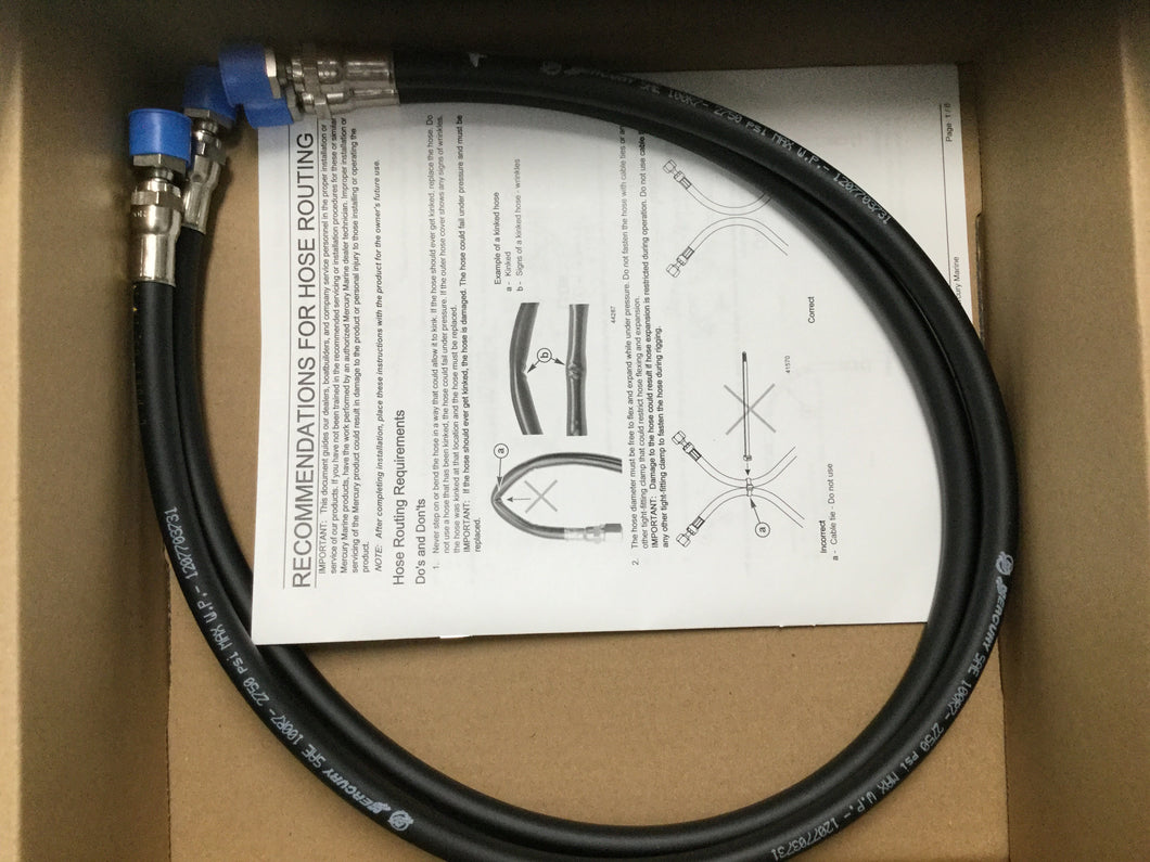 * 8M0167282 / 8M0046915 Mercury Marine Outboard Helm to Cylinder Steering Hose kit 3ft SS /D1