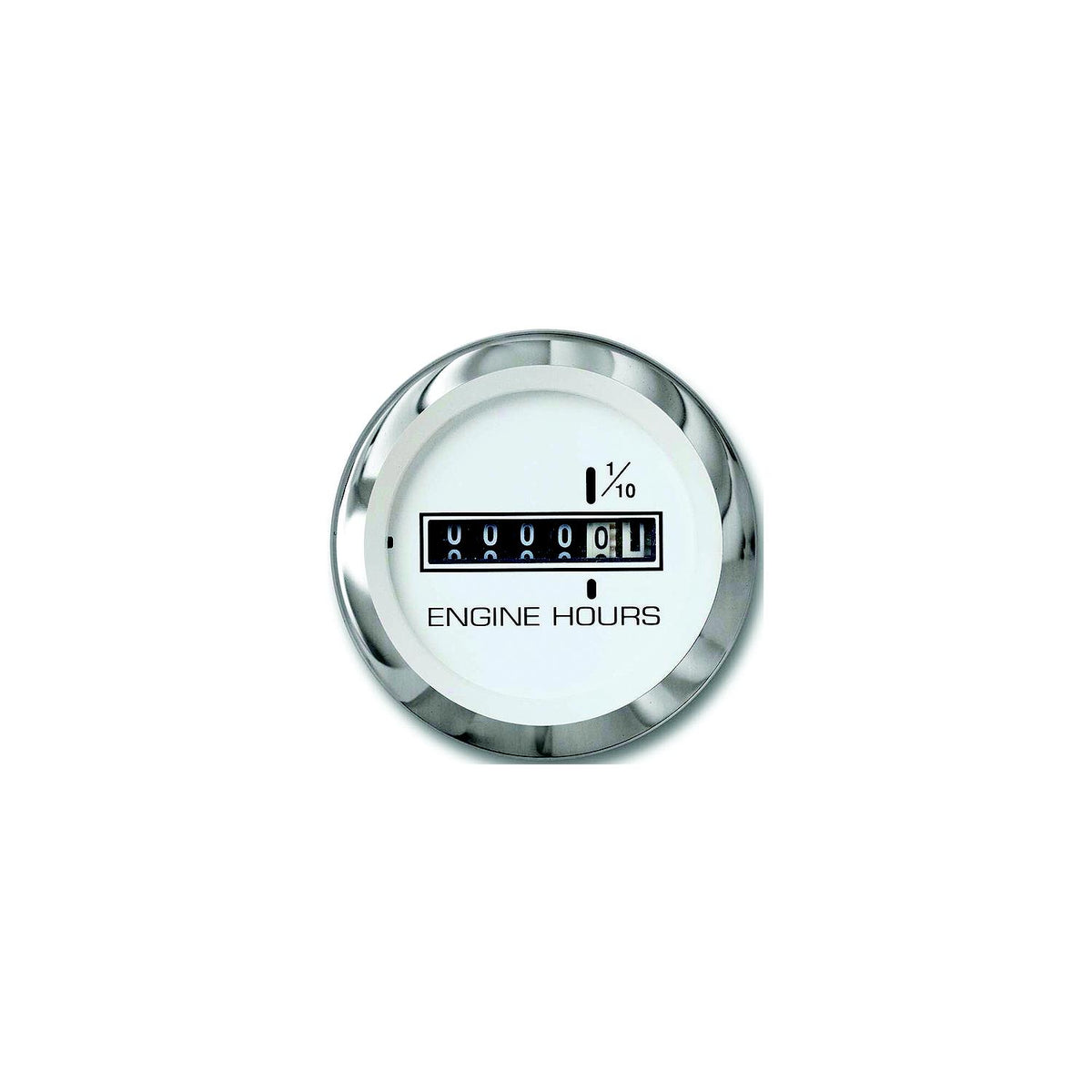 Sierra 65497P Lido Series 2" White & Stainless Steel 10,000 Hour Dial Range Hourmeter Gauge -Modern Boat Sales & Service