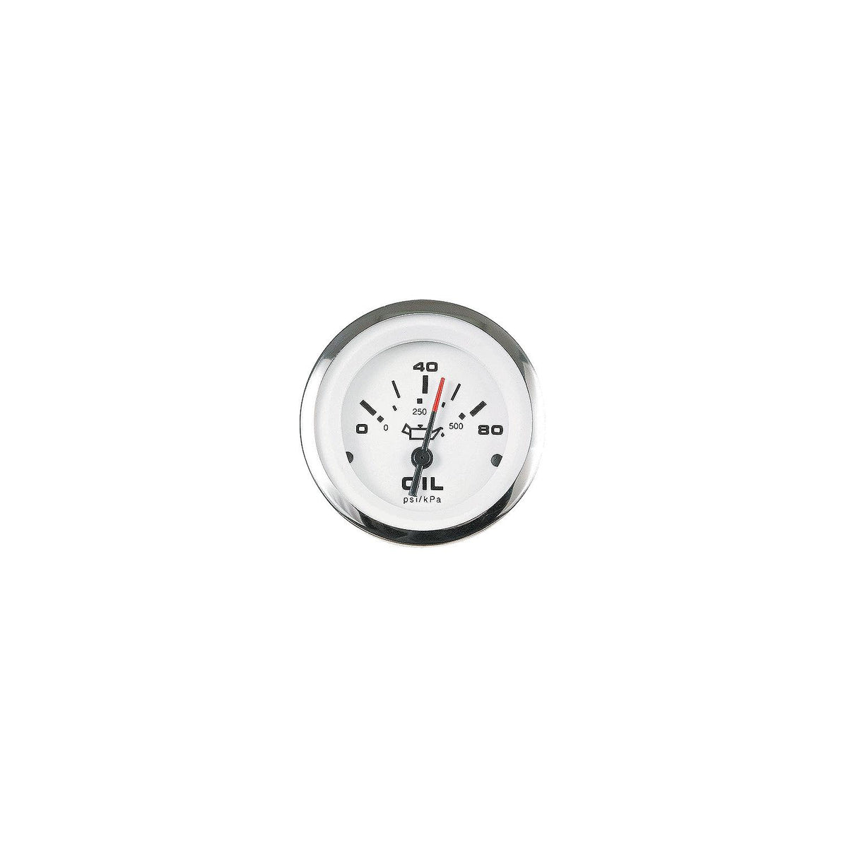 Sierra 65501P Lido Series 3" White & Stainless Steel 0-80 PSI Dial Range Oil Pressure Gauge with IA 15001-Single/IA15003 Dual Station Sender Code -Modern Boat Sales & Service