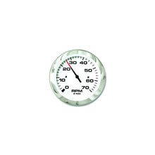 Sierra 65693P Lido Series 3" White & Stainless Steel Electric Outboard & 4 Stroke Gas Engine 0-7,000 RPM Dial Range Tachometer Gauge with Outboard Alternator or Coil Sender Code -Modern Boat Sales & Service
