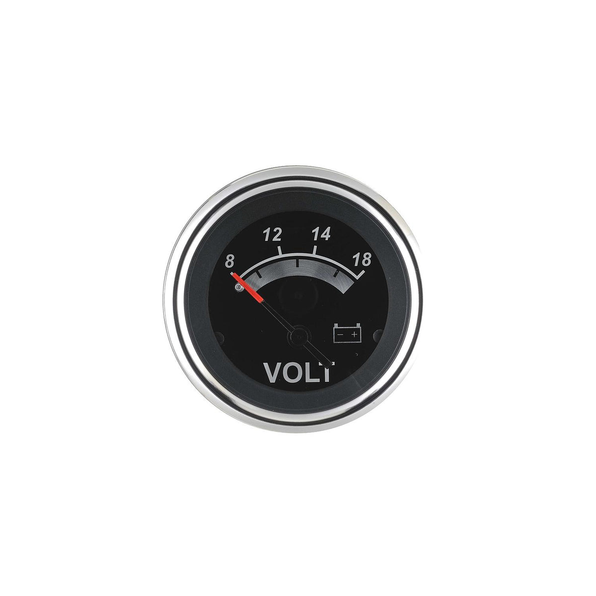 Sierra 67019P Black Sterling Series 2" Stainless Steel 8-18 VDC Dial Range Voltmeter Gauge -Modern Boat Sales & Service
