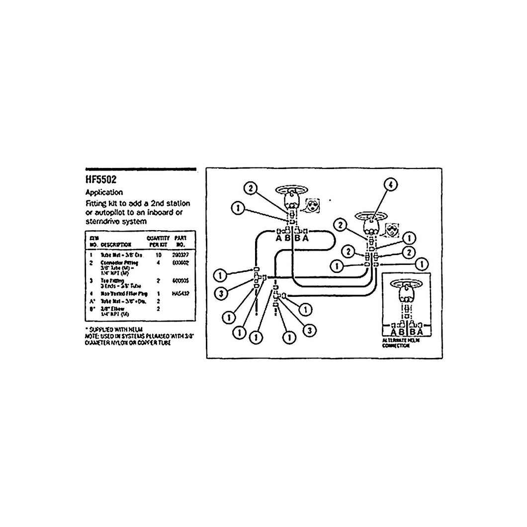 Dometic HF5502 Inboard / Sterndrive Fitting Kit, Use for NPT National Pipe Thread Helm Pumps -Modern Boat Sales & Service