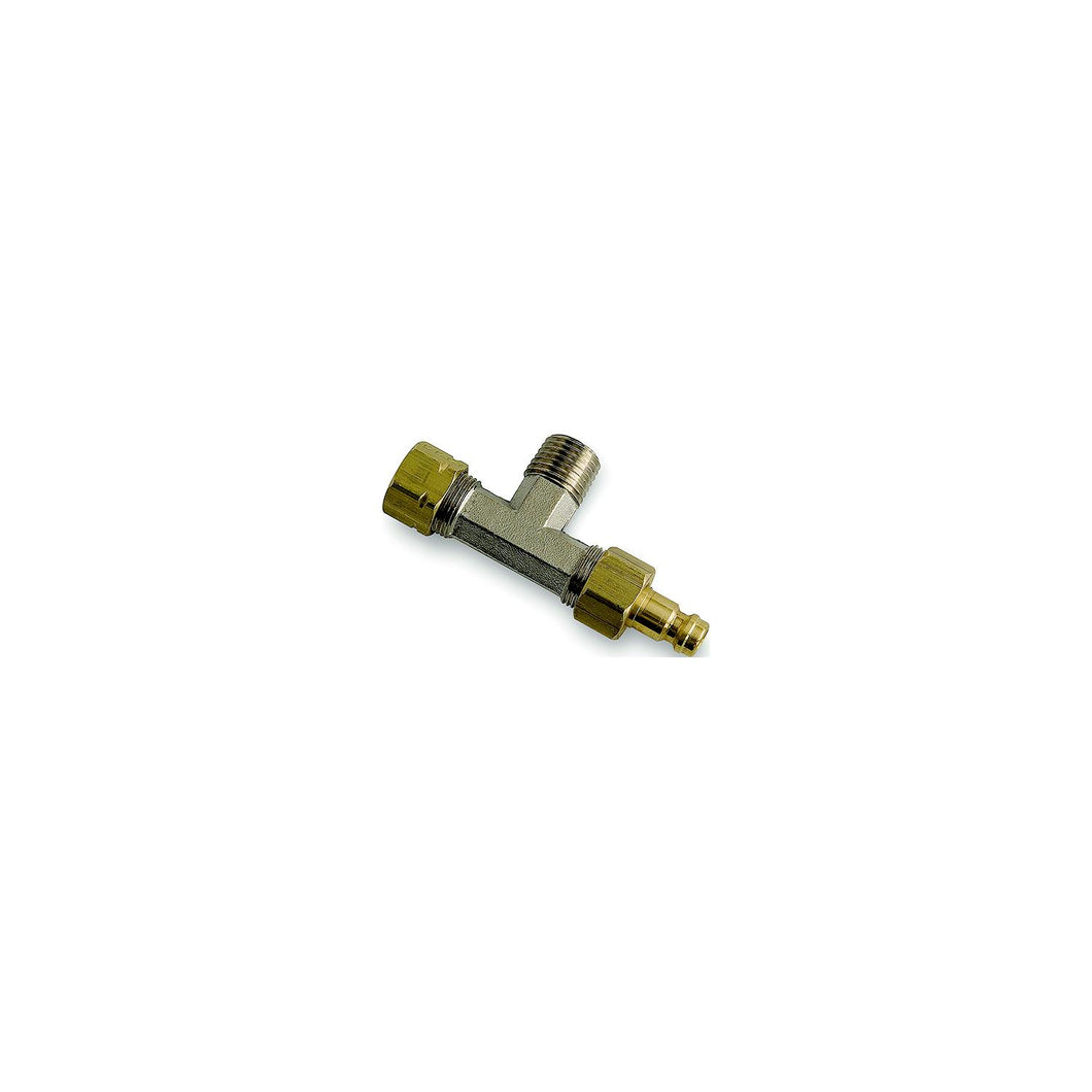 Dometic HF5520 Hydraulic Fitting Horizontal Bleeder Tees | Aluminum / Brass | 3/8