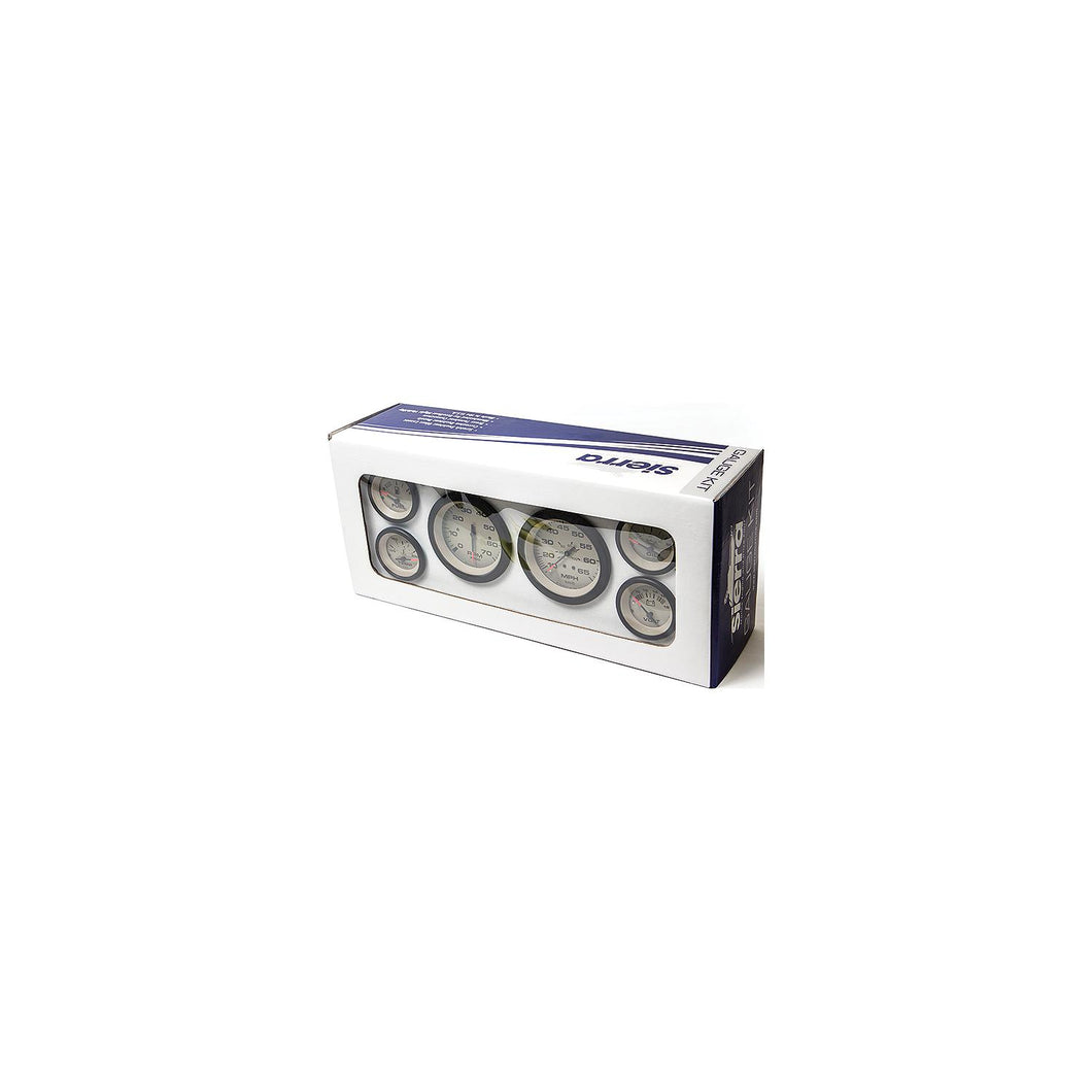 Sierra 65485P Sahara Series Black & Tan Inboard / Stern Drive 6 Set with Tachometer, Speedometer, Voltmeter, Oil Pressure, Water Temperature & Oil Pressure Gauges -Modern Boat Sales & Service