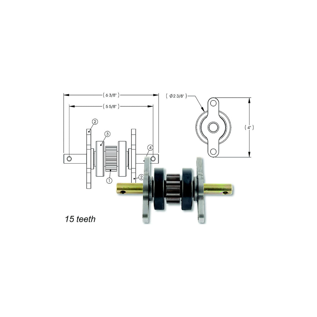 AP Products 014281331 2 X 2 Gear Pack Without Roll Pins Assembly (15 Teeth) -Modern Boat Sales & Service