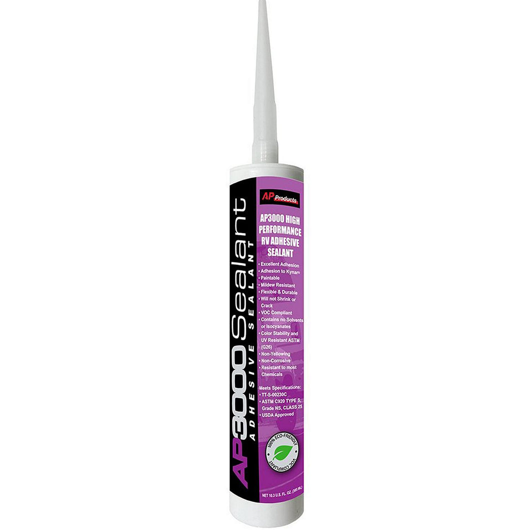 AP Products 0173001 AP3000 High Performance Adhesive Sealant, Black, 10.3oz Default Title -Modern Boat Sales & Service