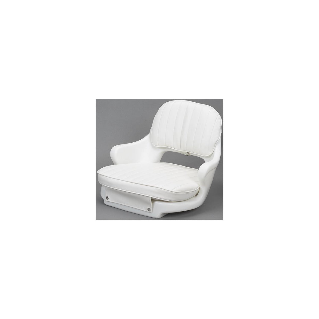Moeller Standard Seat With Molded Arms, Cushion Set and Mounting Plate - White -Modern Boat Sales & Service