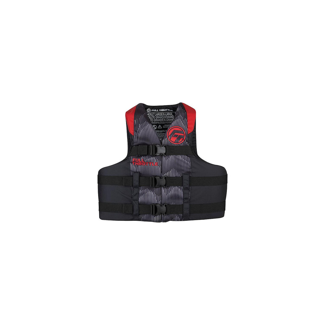 Full Throttle 11220010005022 Adult Nylon Life Vest, L/XL, Red -Modern Boat Sales & Service