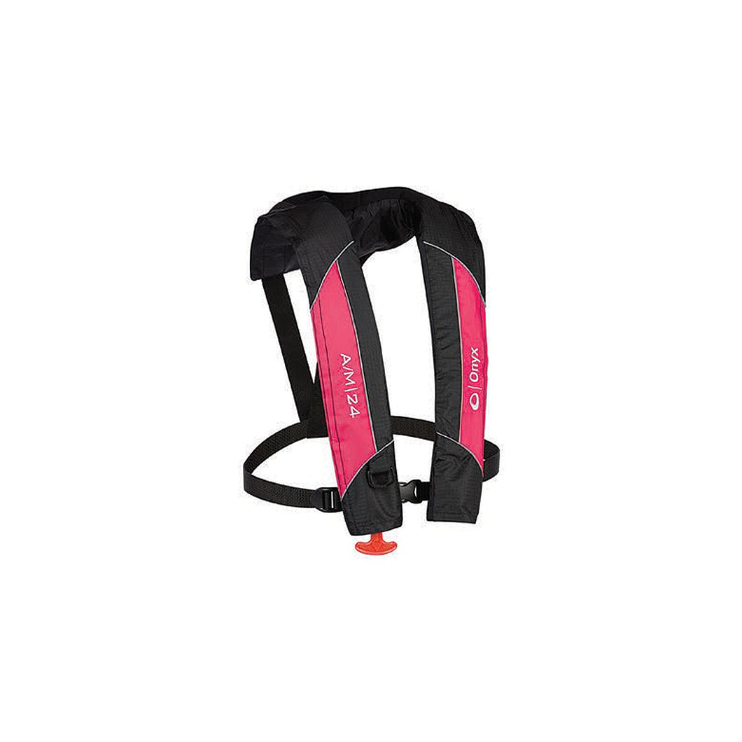 Onyx 13200010500414 A/M-24 Automatic/Manual Inflatable Life Jacket, Pink -Modern Boat Sales & Service