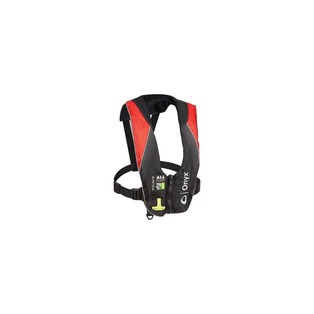 Onyx 13220010000420 A/M-24 All-ClearÂ® Auto/Manual Inflatable Life Jacket, Red -Modern Boat Sales & Service