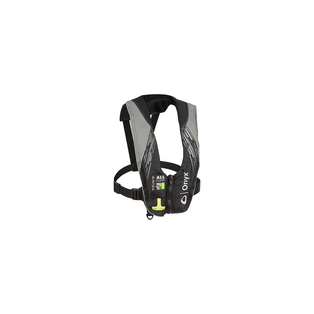 Onyx 13220070100421 A/M-24 All-ClearÂ® Auto/Manual Inflatable Life Jacket, Grey -Modern Boat Sales & Service