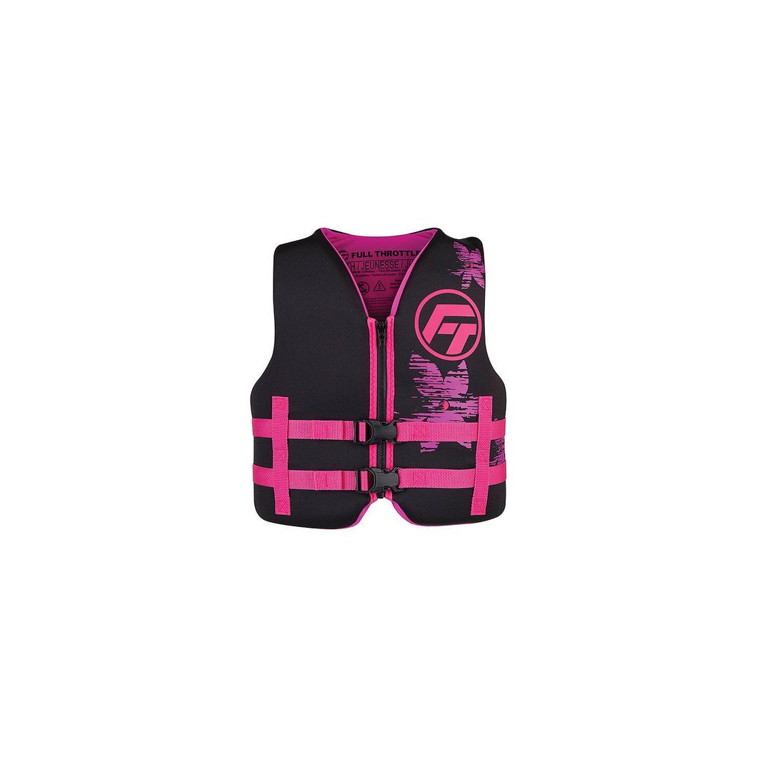 Full Throttle 14210010500222 Rapid-Dry Life Vest, Youth, Pink -Modern Boat Sales & Service