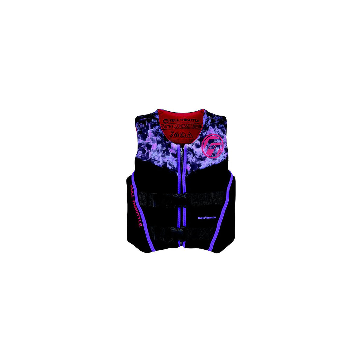 Full Throttle 14250010500222 Dry Flex-Back Life Jacket, Youth, Pink -Modern Boat Sales & Service