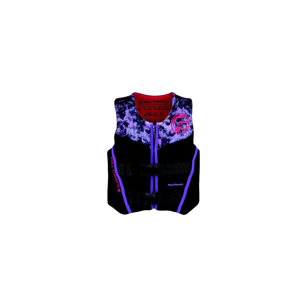Full Throttle 14250010500222 Dry Flex-Back Life Jacket, Youth, Pink -Modern Boat Sales & Service