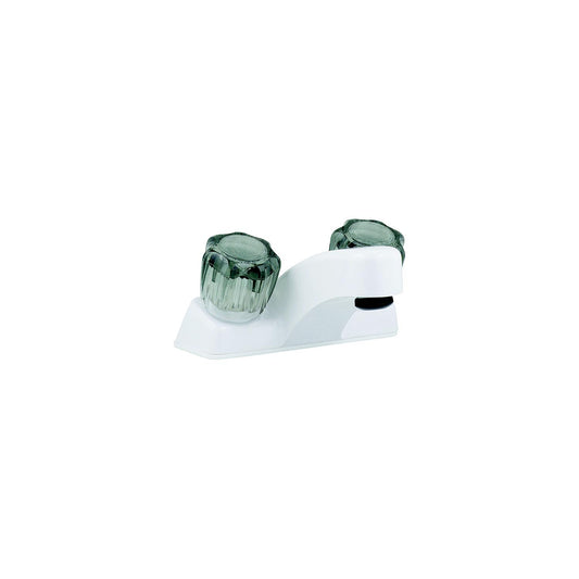 Utopia Lavatory 4" Faucet, White w/Smoked Handles -Modern Boat Sales & Service