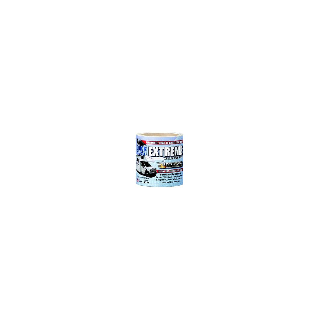 CoFair Products, Inc - Quick Roof Extreme UBE410 Instant Self-Adhesive White Roof Tape for RV's, 4