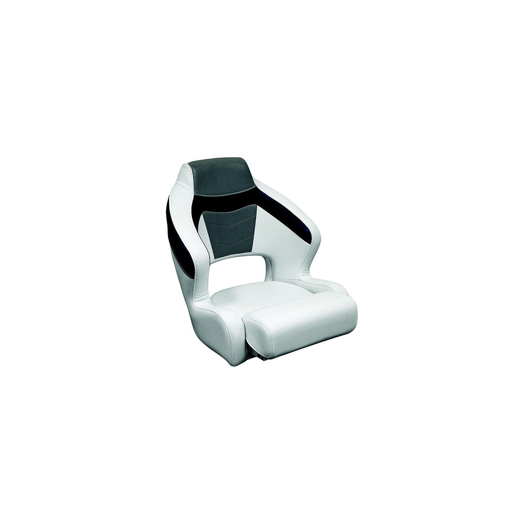 Wise 33381773 Baja XL Bucket Seat w/ Flip Up Bolster, Brite White/Grey/Midnight -Modern Boat Sales & Service