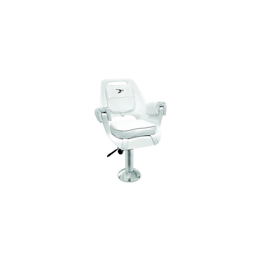 Wise Deluxe Pilot Chair w/Padded Arm Rests & Cushions, White -Modern Boat Sales & Service
