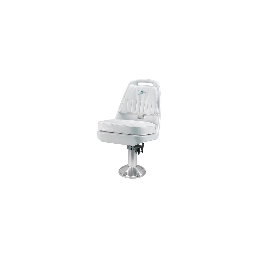 Wise Standard Pilot Chair Package With Chair, Cushions, Mounting Plate, Pedestal and Seat Spider - White Default Title -Modern Boat Sales & Service
