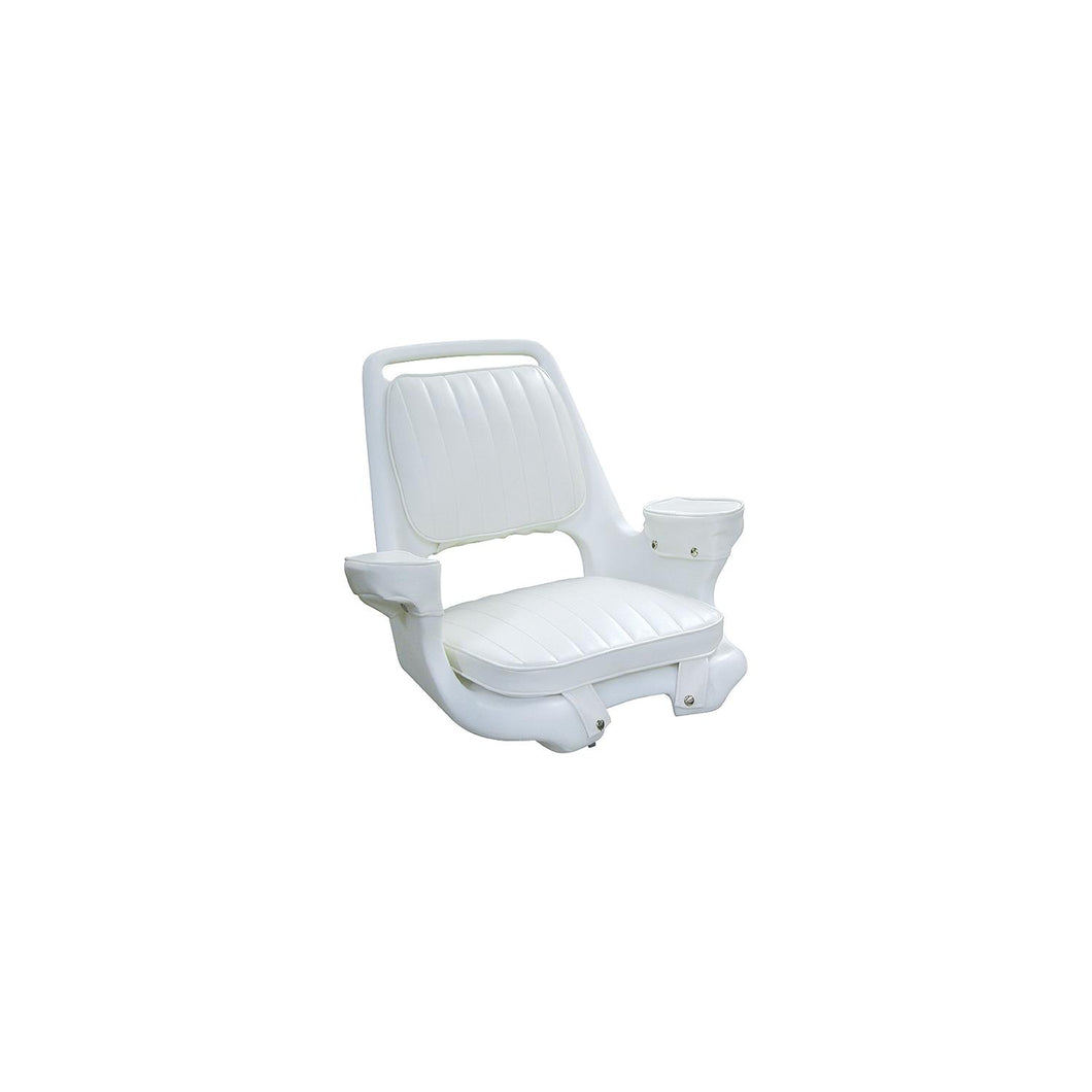 Wise Captain's Chair Package With Chair, Cushion Set and Mounting Plate - White -Modern Boat Sales & Service