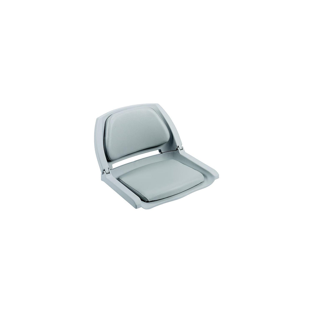 Wise 8WD139LS717 Deluxe Molded Plastic Fold-Down Seat w/Cushions, Gray/Gray -Modern Boat Sales & Service