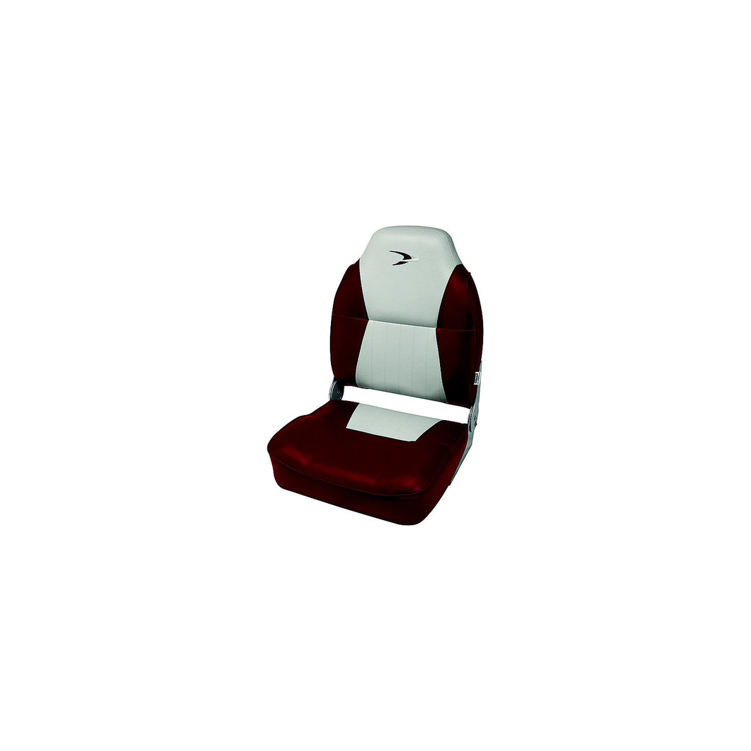 Wise Seating 8WD640PLS661 Premium High Back Fold Down Fishing Seat - Grey/Red, 19.75