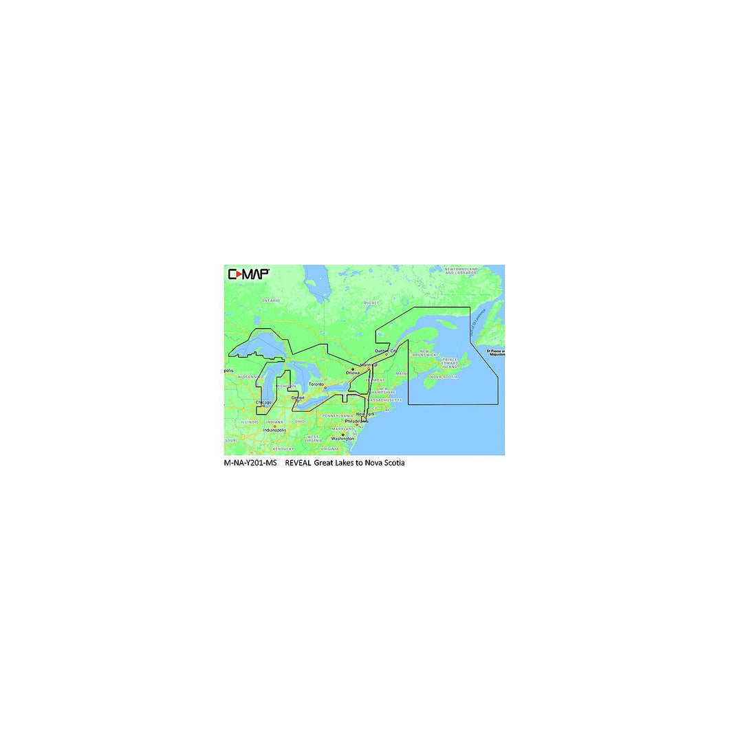 C-Map MNAY201MS Reveal Chart, Great Lakes to Nova Scotia Default Title -Modern Boat Sales & Service