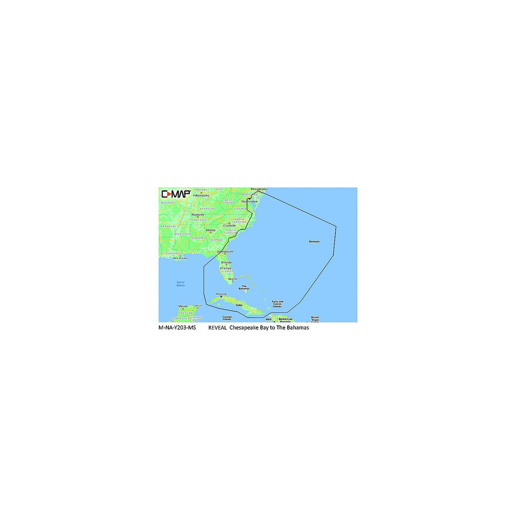 C-Map MNAY203MS Reveal Chart, Chesapeake Bay to The Bahamas Default Title -Modern Boat Sales & Service