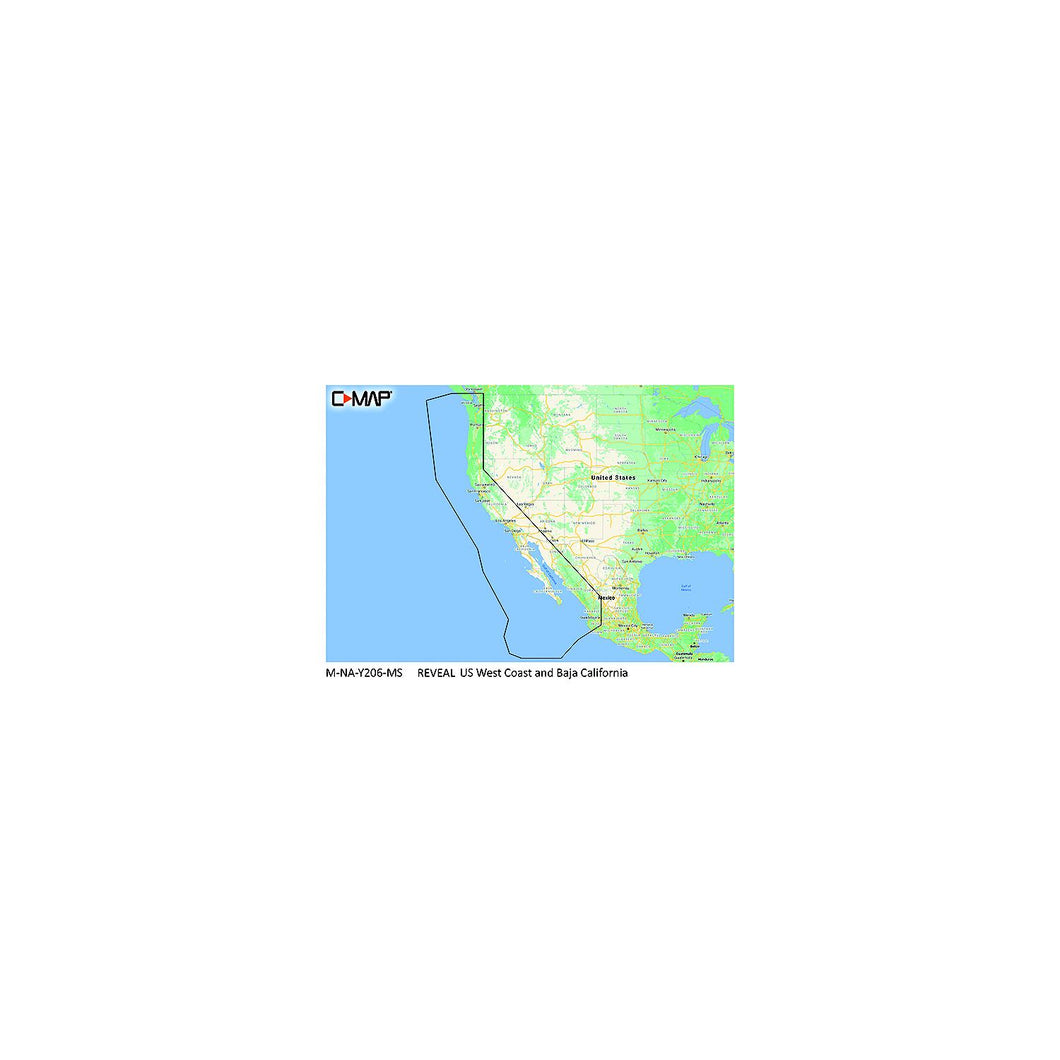 C-Map MNAY206MS Reveal Chart, US West Coast & Baja California Default Title -Modern Boat Sales & Service
