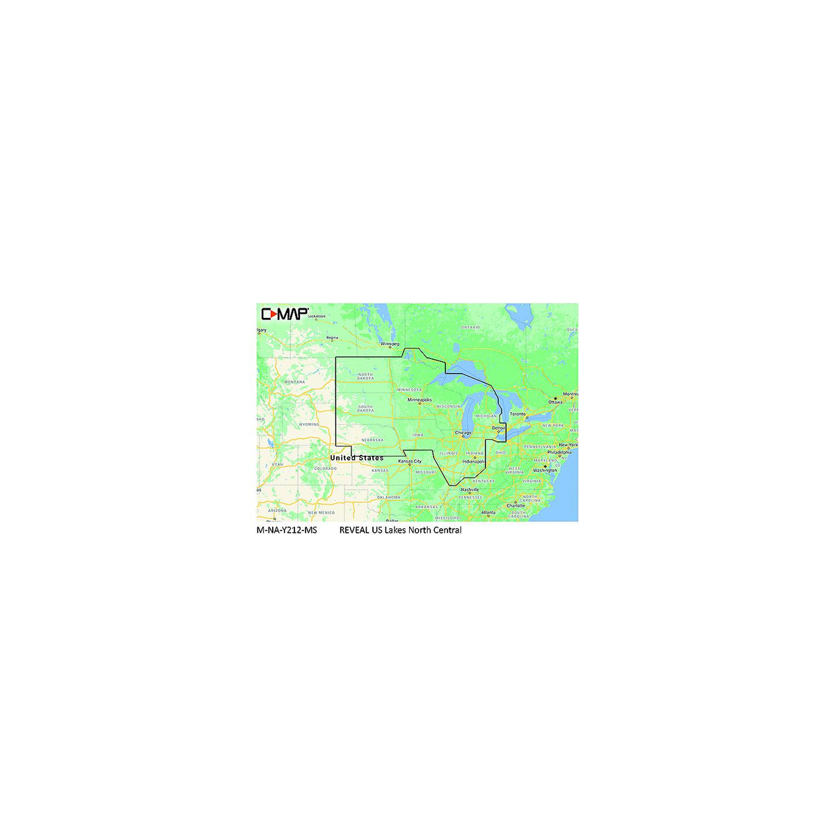 C-Map MNAY212MS Reveal Chart, US Lakes North Central Default Title -Modern Boat Sales & Service