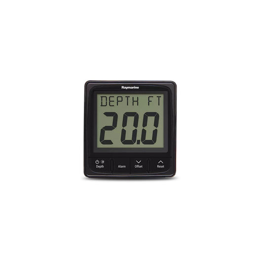 Raymarine E70059 i50 Depth, 4.22" W x 4.52" H x 1.7" D, Power Consumption: < 1 W typical (display only), 2.4 W maximum (Trandsducer connected), Current: 45-65 mA (display only) / 200 mA maximum (transducer connected) , 12 V dc -Modern Boat Sales & Service
