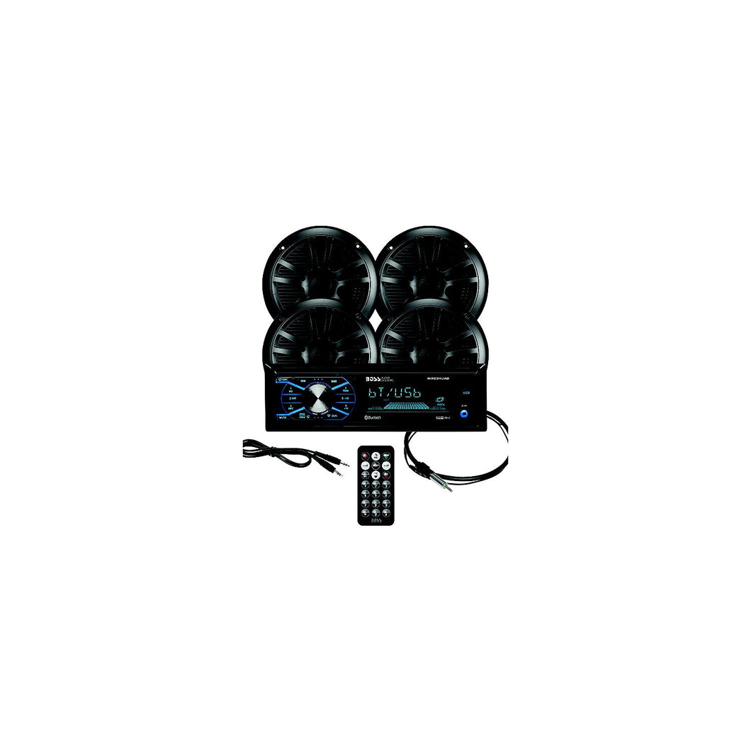Boss Audio MCBK634B64 Bluetooth Weatherproof Marine Receiver Package w/ 2 pairs of 6.5
