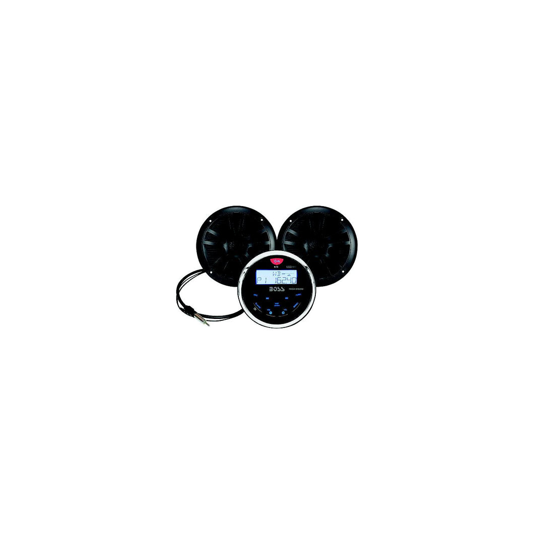 Boss Audio MCKGB350B6 BluetoothÂ® Black In-Dash Gauge Receiver Package w/ 6-1/2