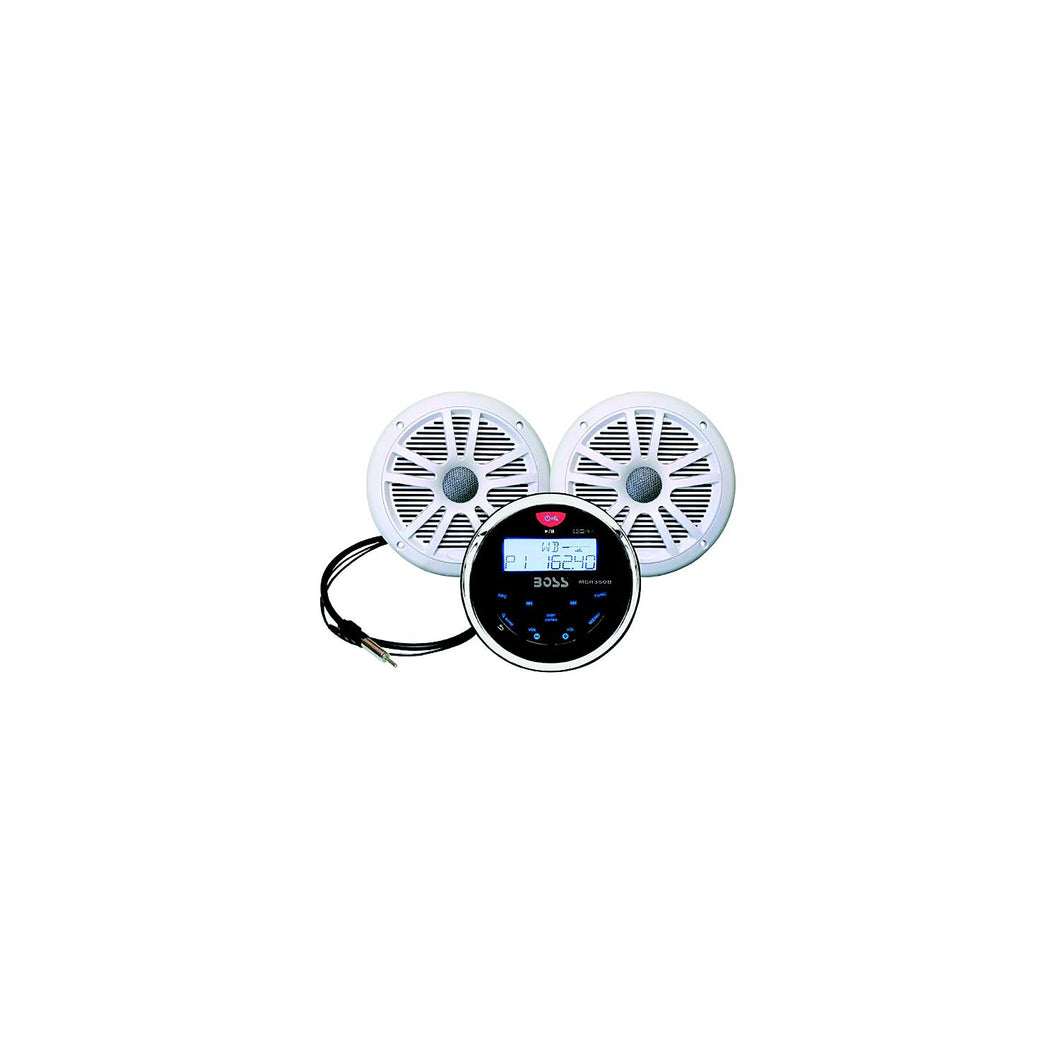 Boss Audio MCKGB350W6 BluetoothÂ® Black In-Dash Gauge Receiver Package w/ 6-1/2